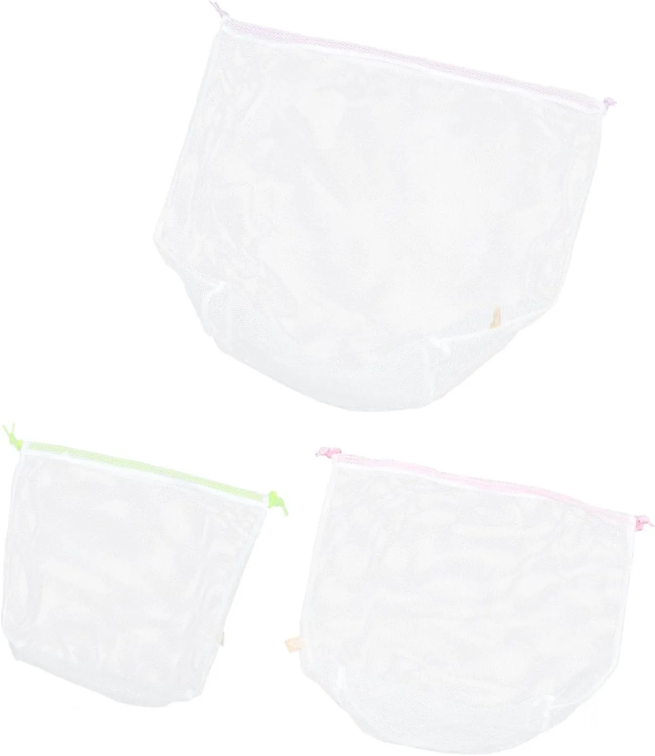 Unomor 3pcs Fold up Laundry Bag Mesh Wash Bags Laundry Bag for Traveling Delicate Clothing Wash Bag Set