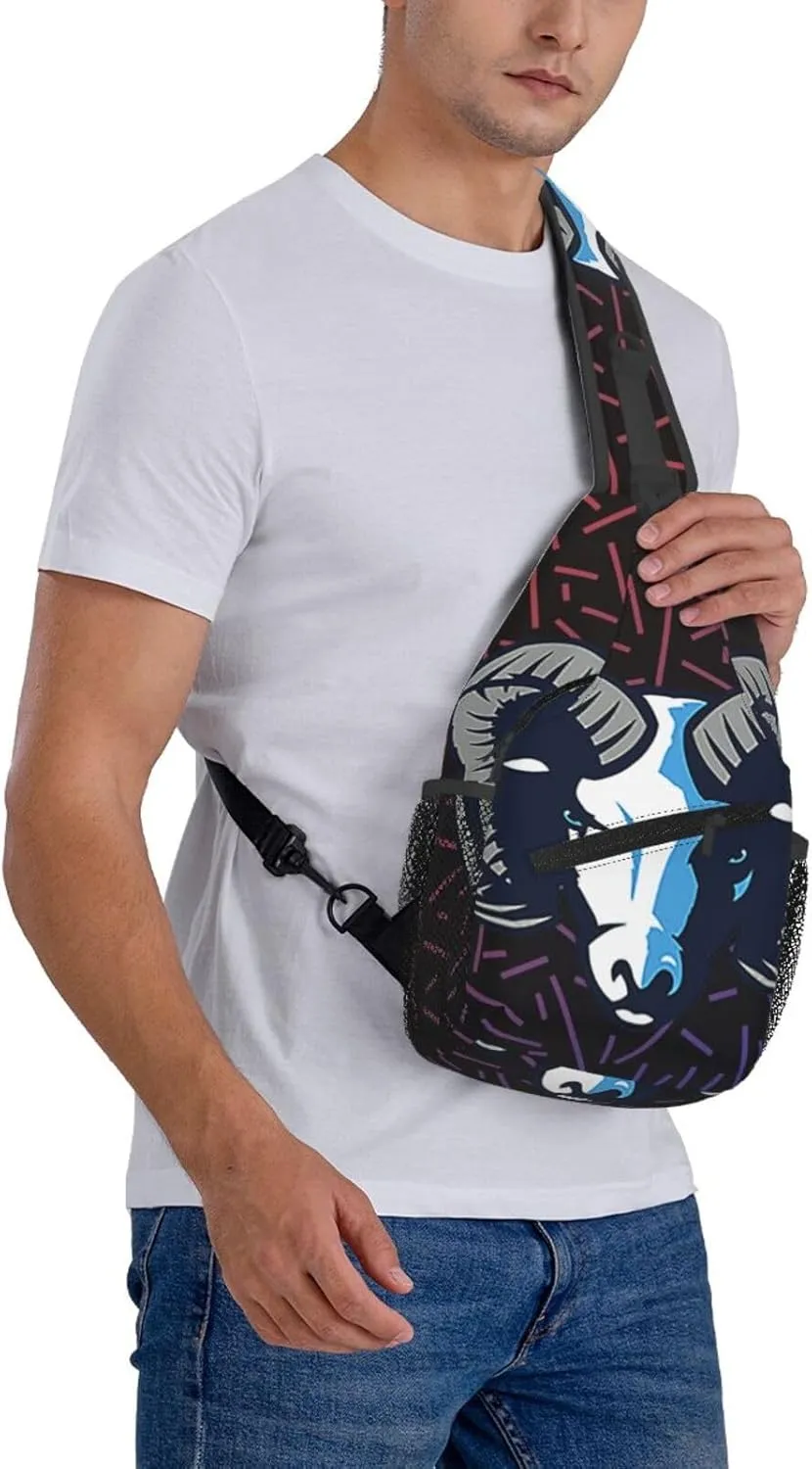 Uri University Of Rhode Island Rams Small Crossbody Backpack Sling Bag For Men Women Mini One Shoulder Chest Bags Gym Sport Travel Hiking Daypack