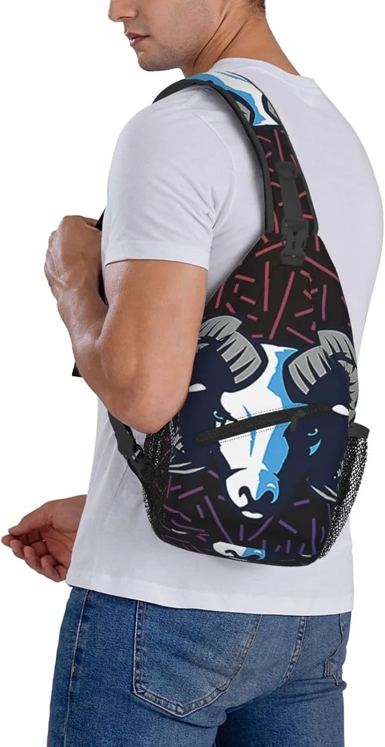 Uri University Of Rhode Island Rams Small Crossbody Backpack Sling Bag For Men Women Mini One Shoulder Chest Bags Gym Sport Travel Hiking Daypack