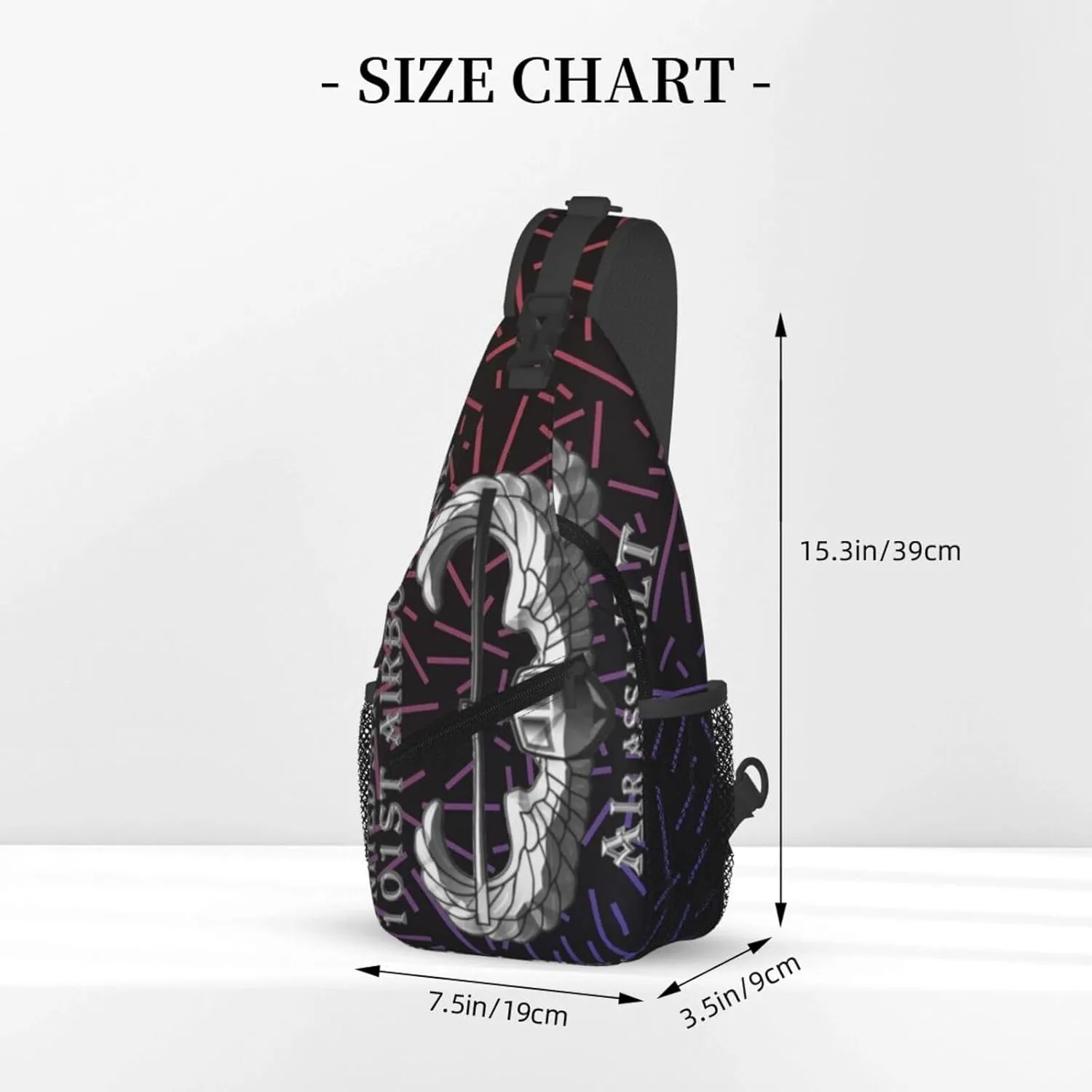 Us A-rmy 101st Airborne Air Assault Crossbody Backpack For Men Women Sling Shoulder Dachshunds Dog Chest Bag Lightweight One Strap Multipurpose Travel Hiking Daypack