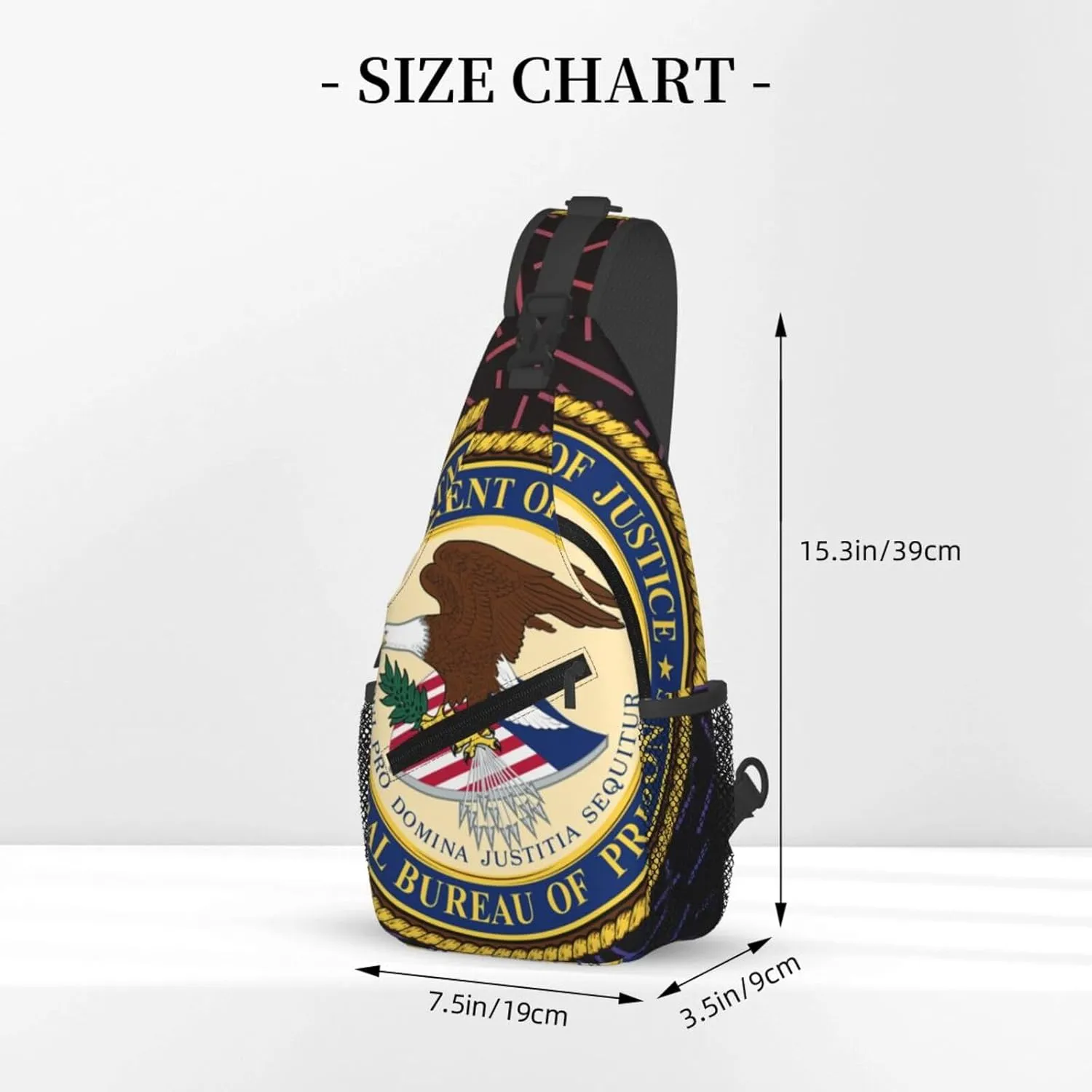 Us Federal Bureau Of Prisons Small Crossbody Backpack Sling Bag For Men Women Mini One Shoulder Chest Bags Gym Sport Travel Hiking Daypack