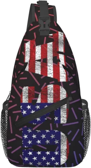 Usa Crossbody For Men Women Sling Chest Bag Shoulder Bag Lightweight One Strap Backpack Multipurpose Travel Hiking Daypack