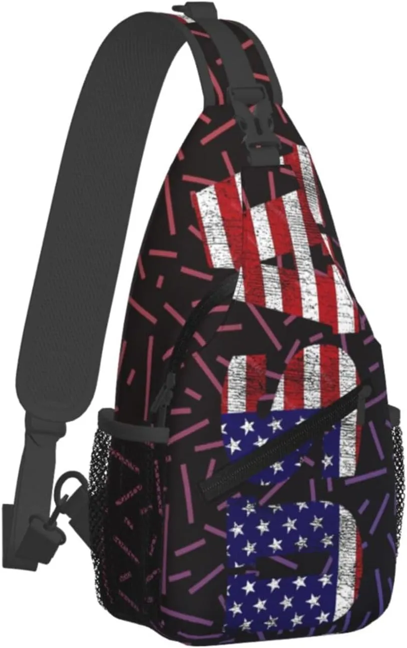Usa Crossbody For Men Women Sling Chest Bag Shoulder Bag Lightweight One Strap Backpack Multipurpose Travel Hiking Daypack