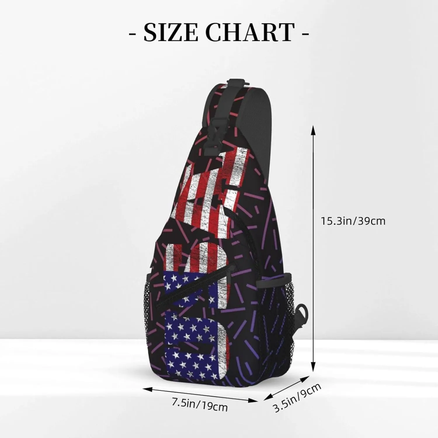 Usa Crossbody For Men Women Sling Chest Bag Shoulder Bag Lightweight One Strap Backpack Multipurpose Travel Hiking Daypack