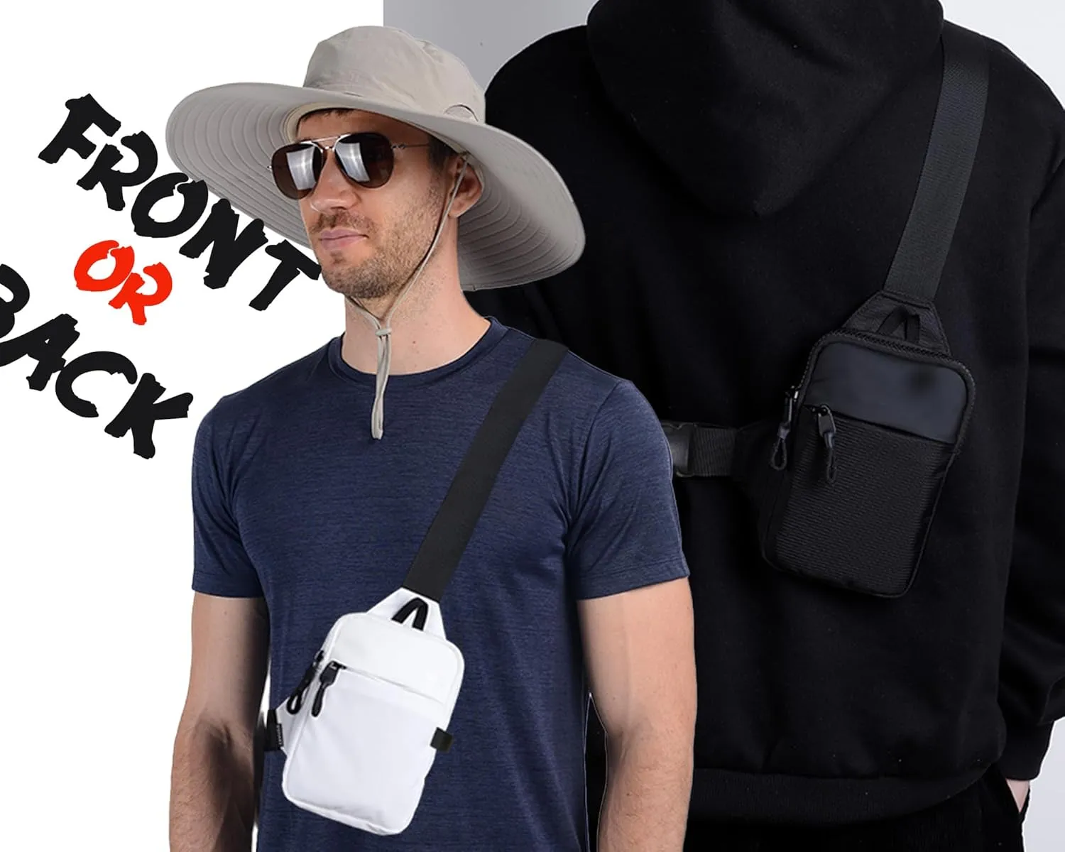 USHAKE Mini Sling Bag for Men Women - Small Crossbody Bag Casual Phone Chest Bag for Hiking Traveling Gifting