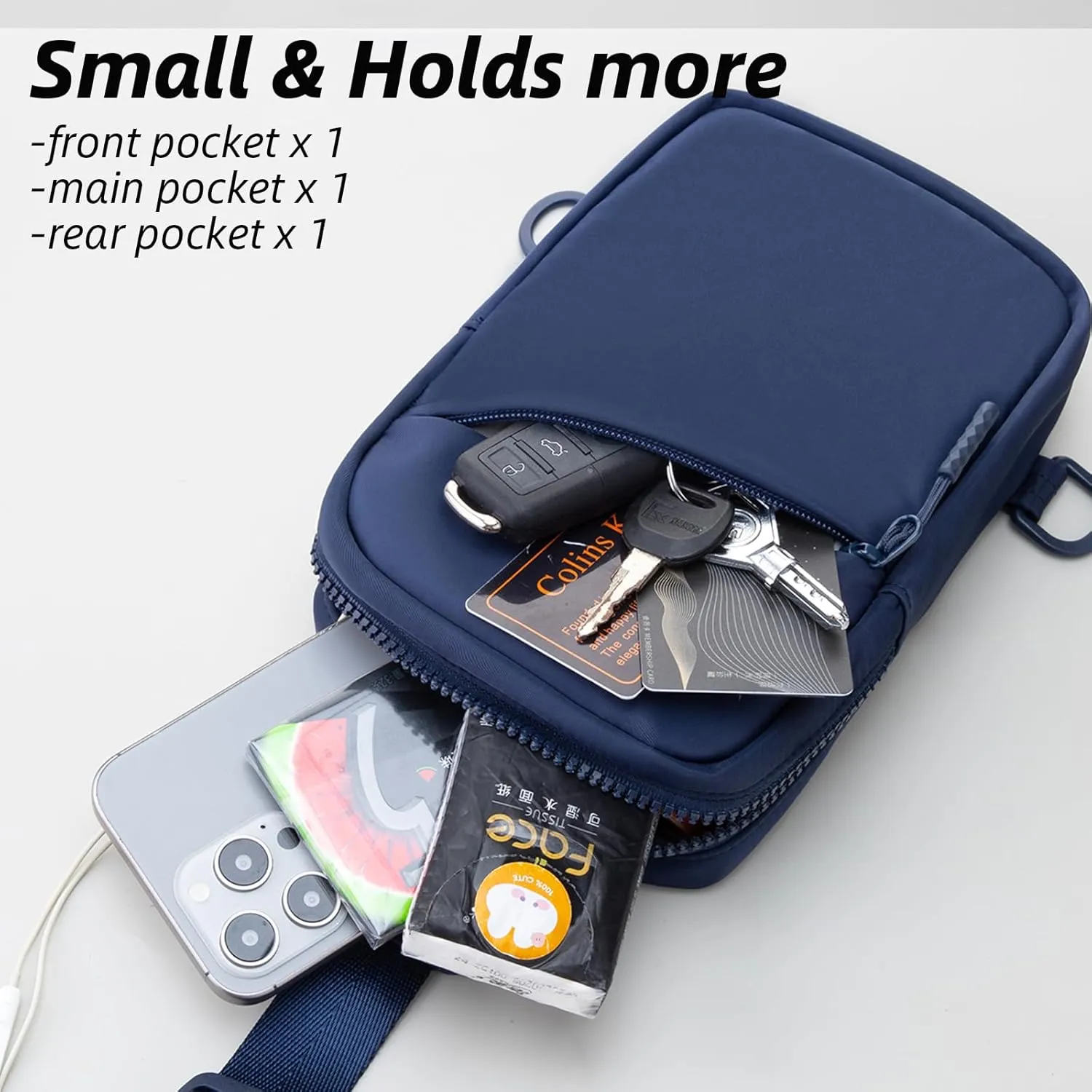 USHAKE Small Sling Bag for Women and Men, Water Resistant Crossbody Chest Bag Small Travel Bag for Casual, Travelling, Sport