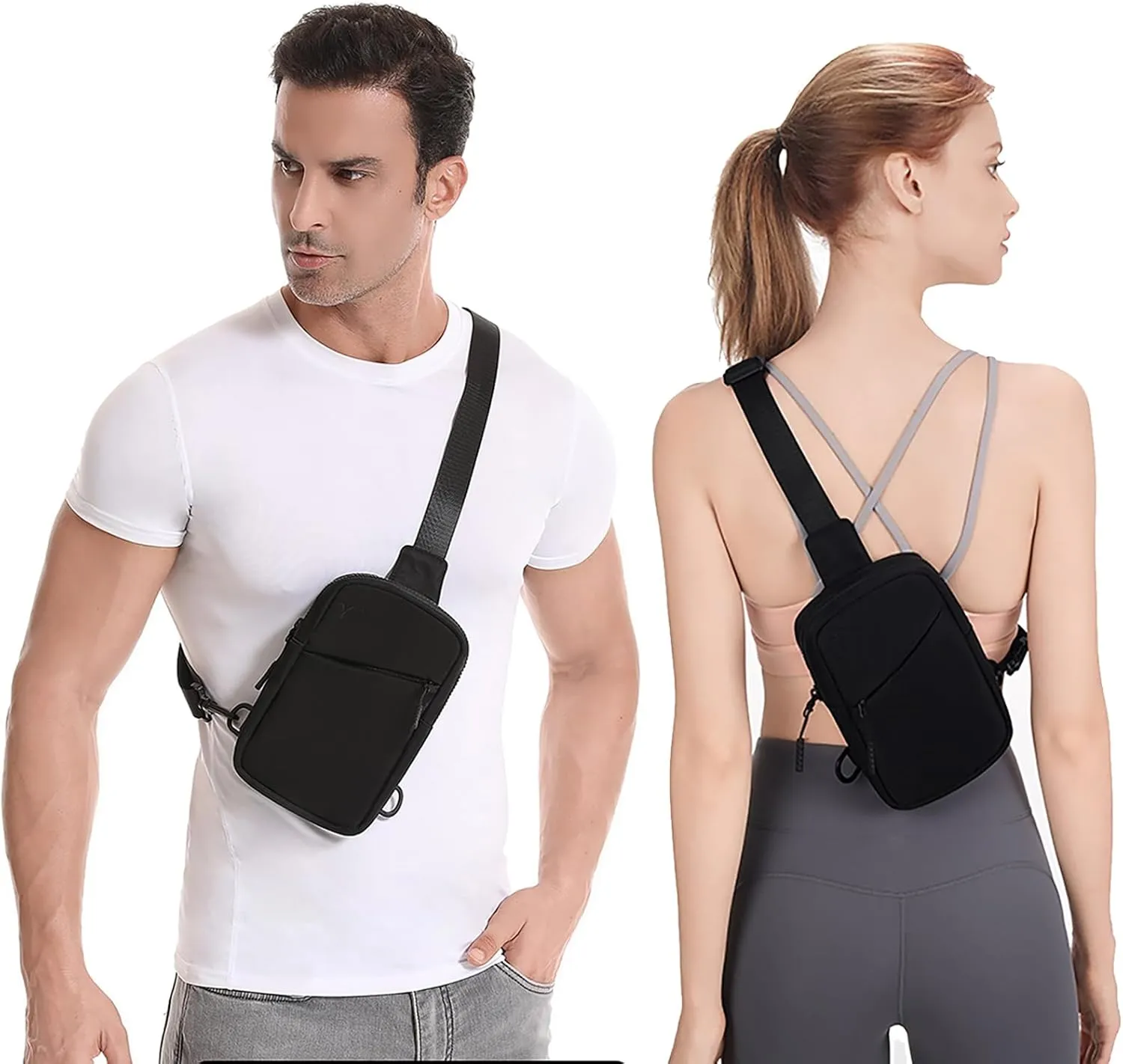 USHAKE Small Sling Bag for Women and Men, Water Resistant Crossbody Chest Bag Small Travel Bag for Casual, Travelling, Sport