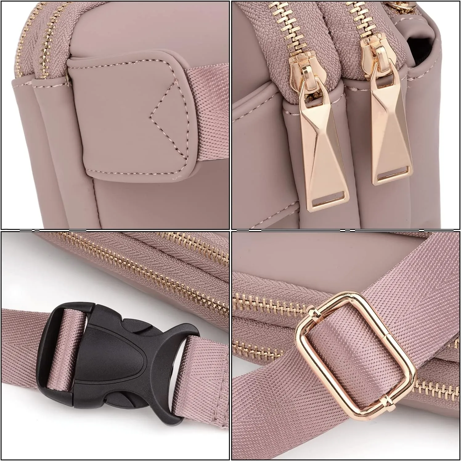 UTO Fanny Pack for Women Crossbody Trendy Fashion Belt Purse Chest Waist Hip Bumbag for Outdoor Shopping Travel Hiking