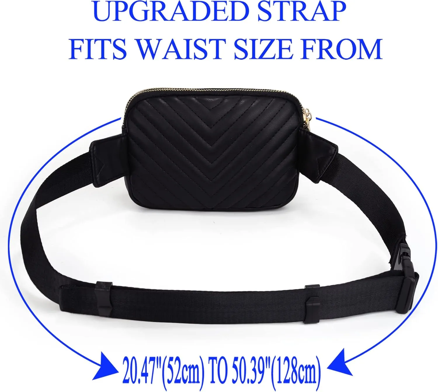 UTO Fanny Pack for Women Crossbody Trendy Fashion Belt Purse Chest Waist Hip Bumbag for Outdoor Shopping Travel Hiking