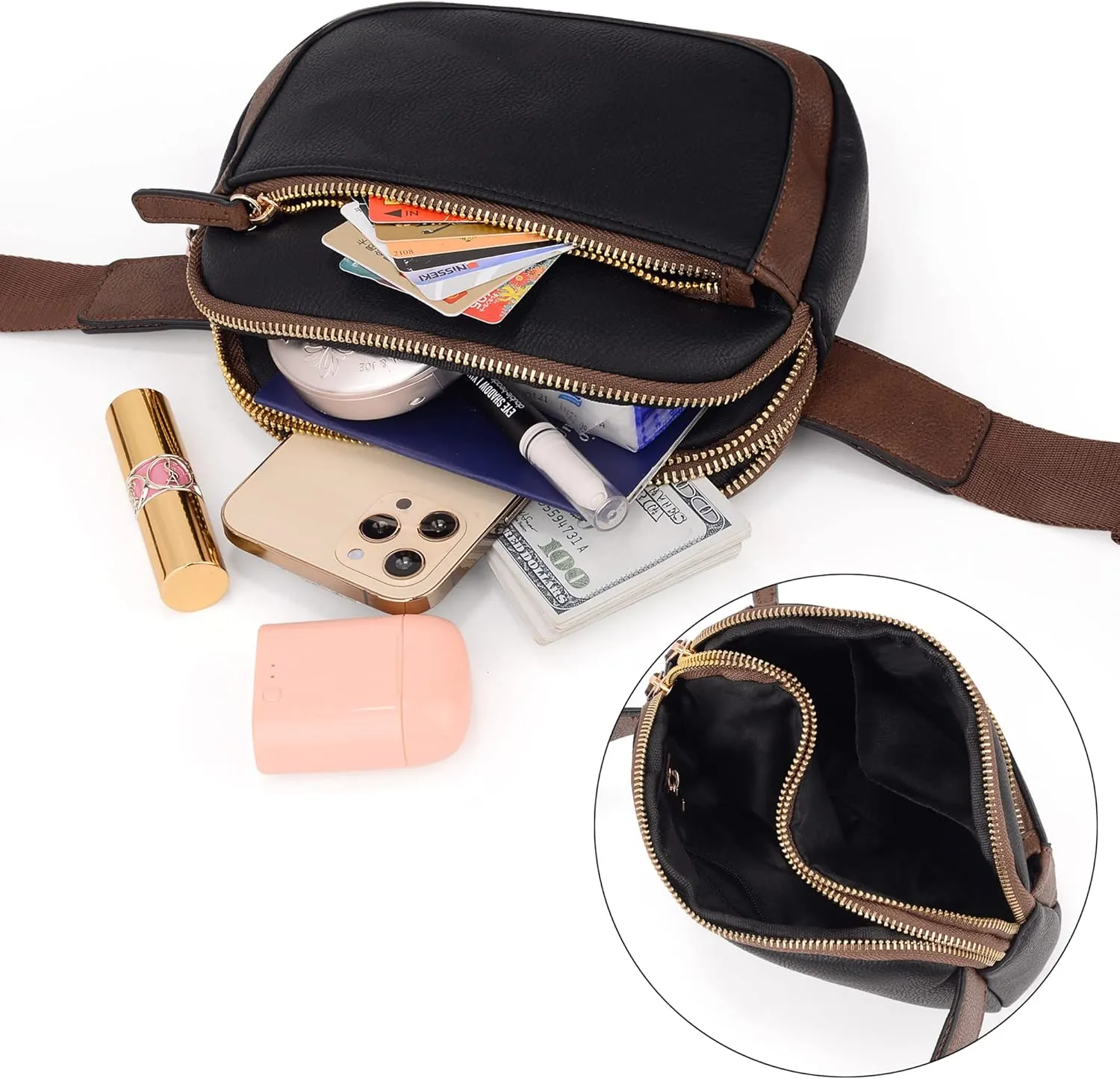 UTO Fanny Pack for Women Crossbody Trendy Fashion Belt Purse Chest Waist Hip Bumbag for Outdoor Shopping Travel Hiking