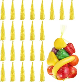 uxcell 150pcs Egg Hatching Bags, 28 Inch Mesh Nylon Netting Reusable Produce Mesh Bags Strong Stretchable Plastic Seafood Boil Bags for Fruits Vegetables Storage, Yellow