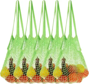 uxcell Reusable Mesh Produce Storage Bags Washable Net Portable Fruit and Vegetable Bag Cotton String Bags for Grocery Shopping Storage