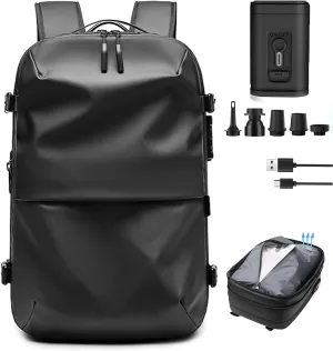 Vacpack Backpack, Vacpack Vacuum Backpack Luggage, Waterproof And Anti-Theft Expandable Large Capacity (Black-B Vacuum Pump)
