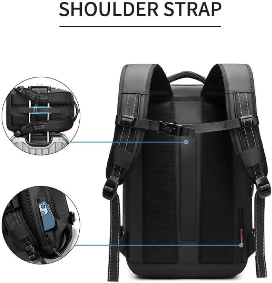 Vacpack Backpack, Vacpack Vacuum Backpack Luggage, Waterproof And Anti-Theft Expandable Large Capacity (Black-B Vacuum Pump)