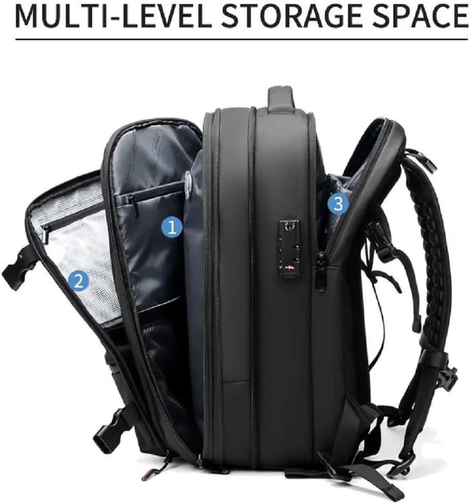 Vacpack Backpack, Vacpack Vacuum Backpack Luggage, Waterproof And Anti-Theft Expandable Large Capacity (Black)