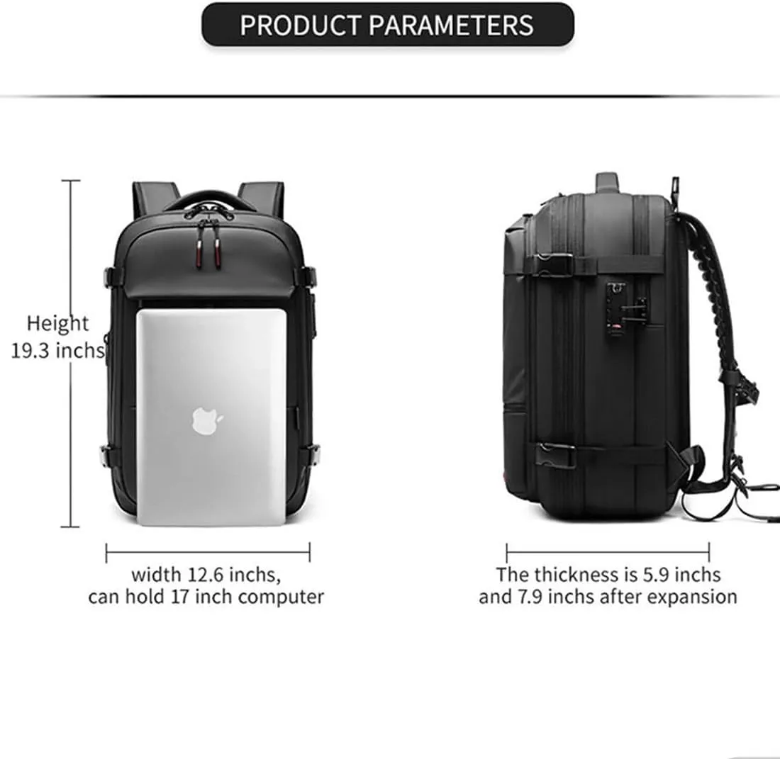 Vacpack Backpack, Vacpack Vacuum Backpack Luggage, Waterproof And Anti-Theft Expandable Large Capacity (Black)