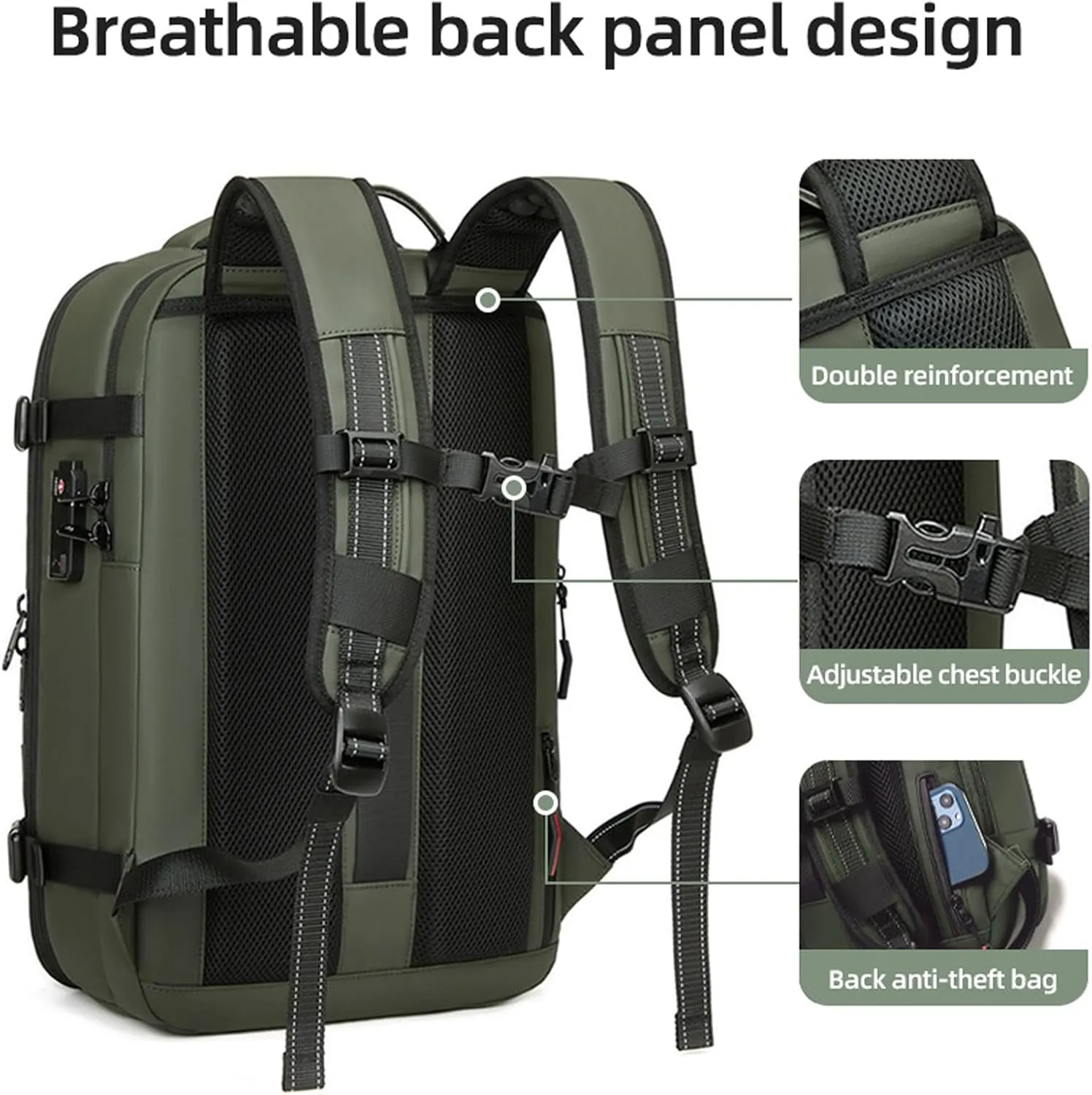 Vacuum Compression Backpack, Airopack Backpack, Airlines Approved, Fits 17 Inch Laptop for Travel, Business, Camping (Gray with air pump)
