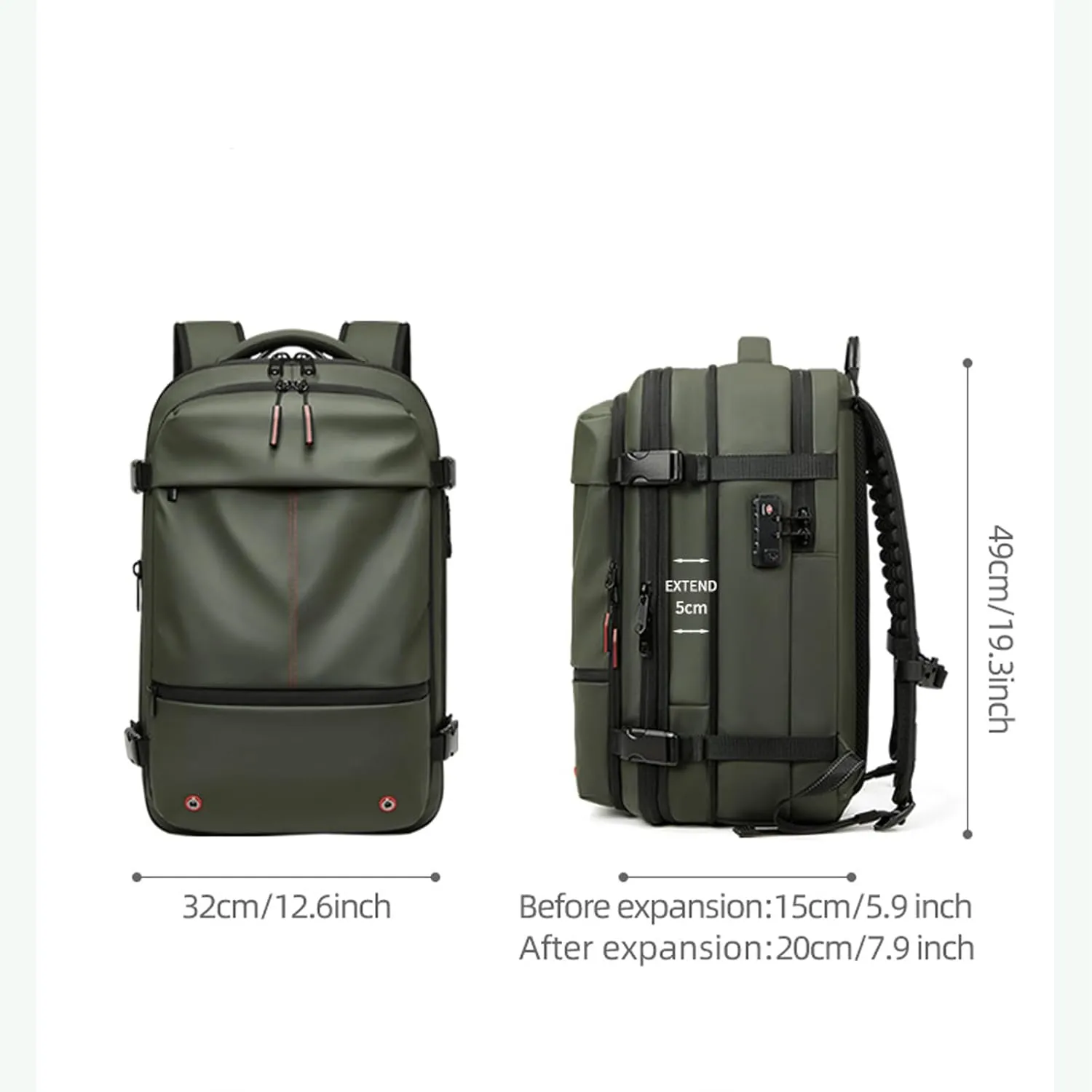 Vacuum Compression Backpack, Airopack Backpack, Airlines Approved, Fits 17 Inch Laptop for Travel, Business, Camping (Gray with air pump)