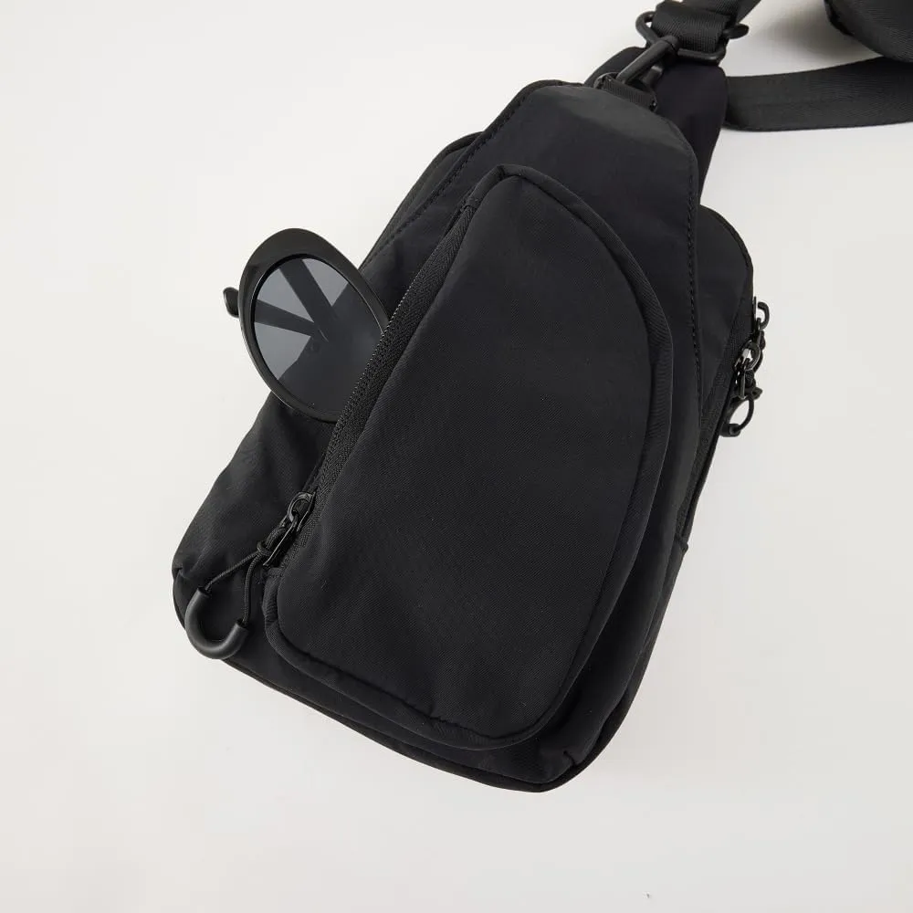 VAKAER Small Sling Bag for Women, Small Crossbody Bags with Adjustable Straps, Lightweight Chest Bag Casual Daypack Backpacks for Travel Hiking (Black)
