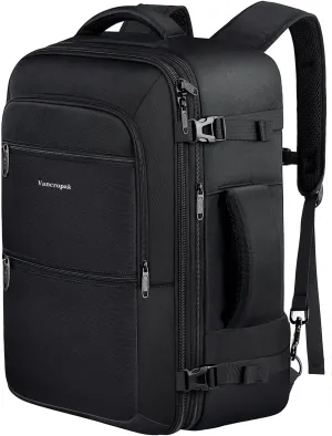 Vancropak 35L Carry on Bags for Airplanes, Luggage Backpack for Travel, Flight Approved Travel Bag for Men & Women, Water Resistant Suitcase Backpack Weekender Business Daypack Overnight Bag, Black
