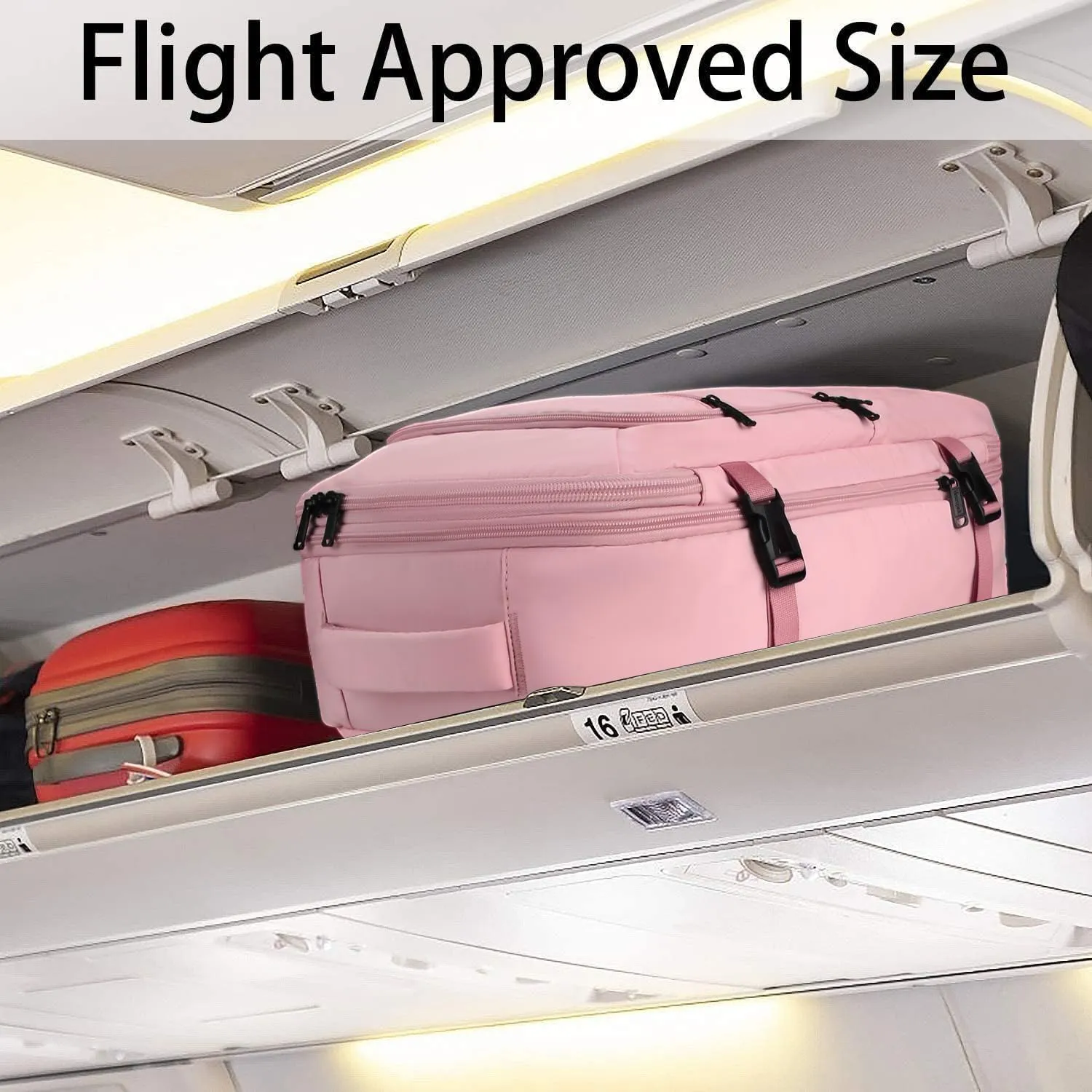 Vancropak Carry on Backpack, Expandable Travel Backpack Airline Approved, Water Resistant 40L Large Backpack, Anti-Theft Suitcase Luggage Overnight Weekender Daypack, Travel Gifts for Travelers, Pink