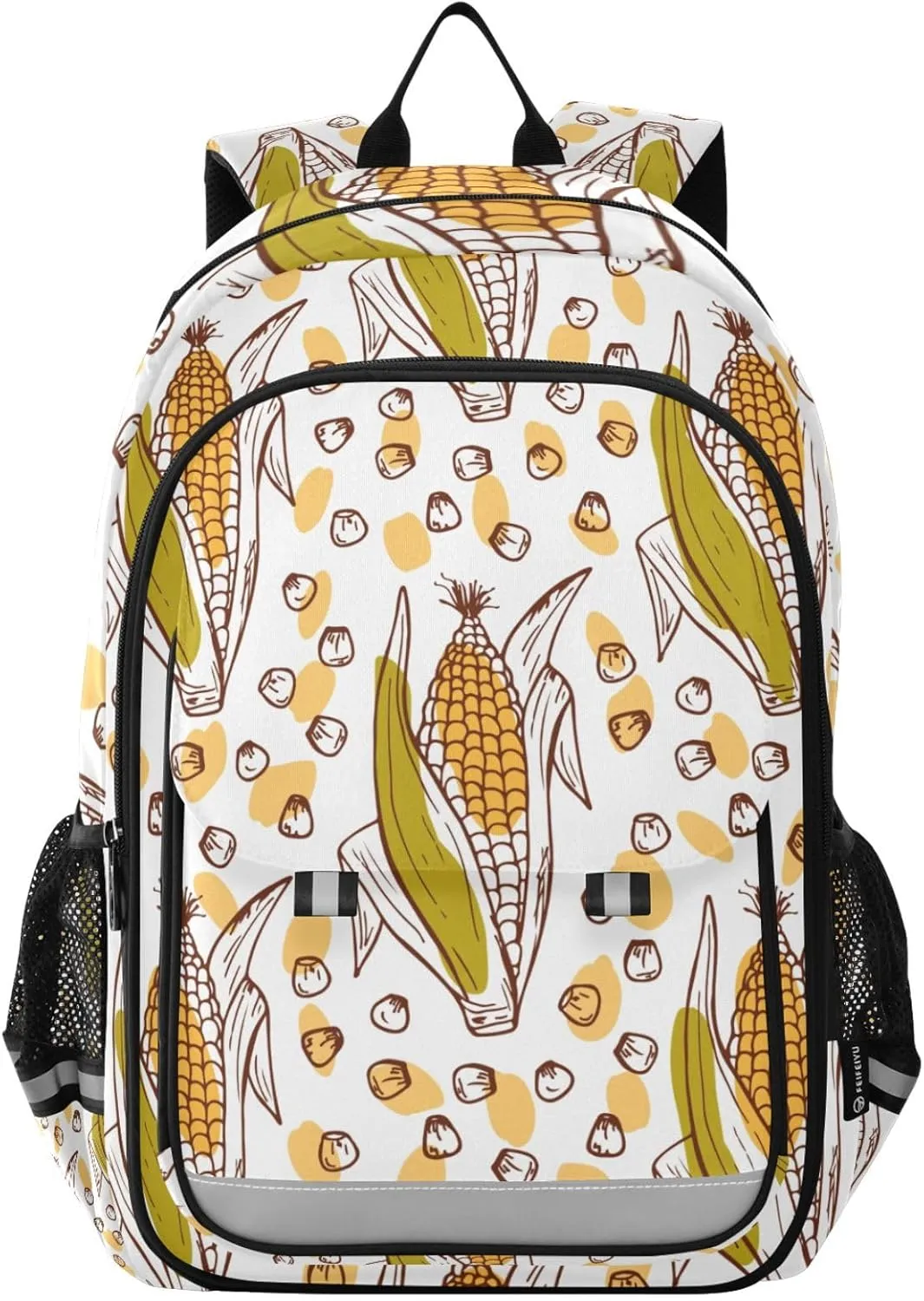 Vegetable Corn Cobs Backpack Girls Boys Elementary School Bags Bookbags Laptop Backpack Travel Daypack Safe Reflective Stripes
