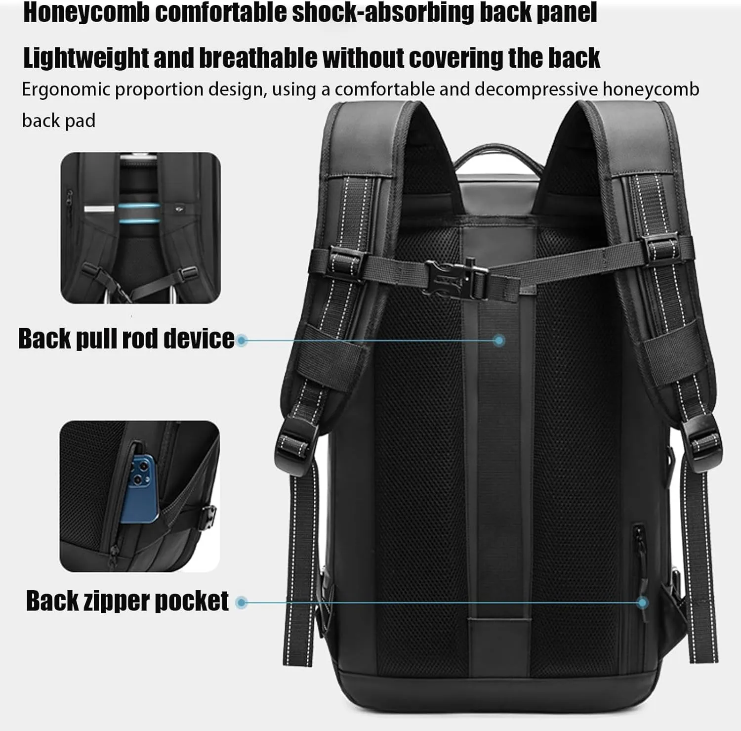 Veloutte Travel Backpack, Veloussette Prestige Space Bag, 60l Expandable Travel Backpack with Vacuum Space Bag & Pump (B)