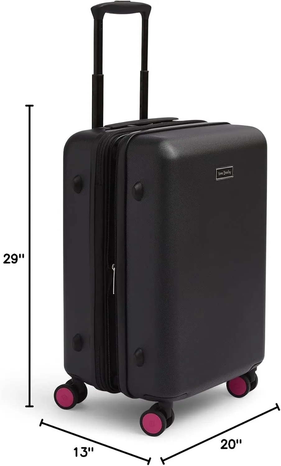 Vera Bradley Women's Hardside Rolling Suitcase Luggage, Black, 29" Check In