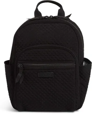 Vera Bradley Women's Microfiber Small Backpack, True Black, One Size