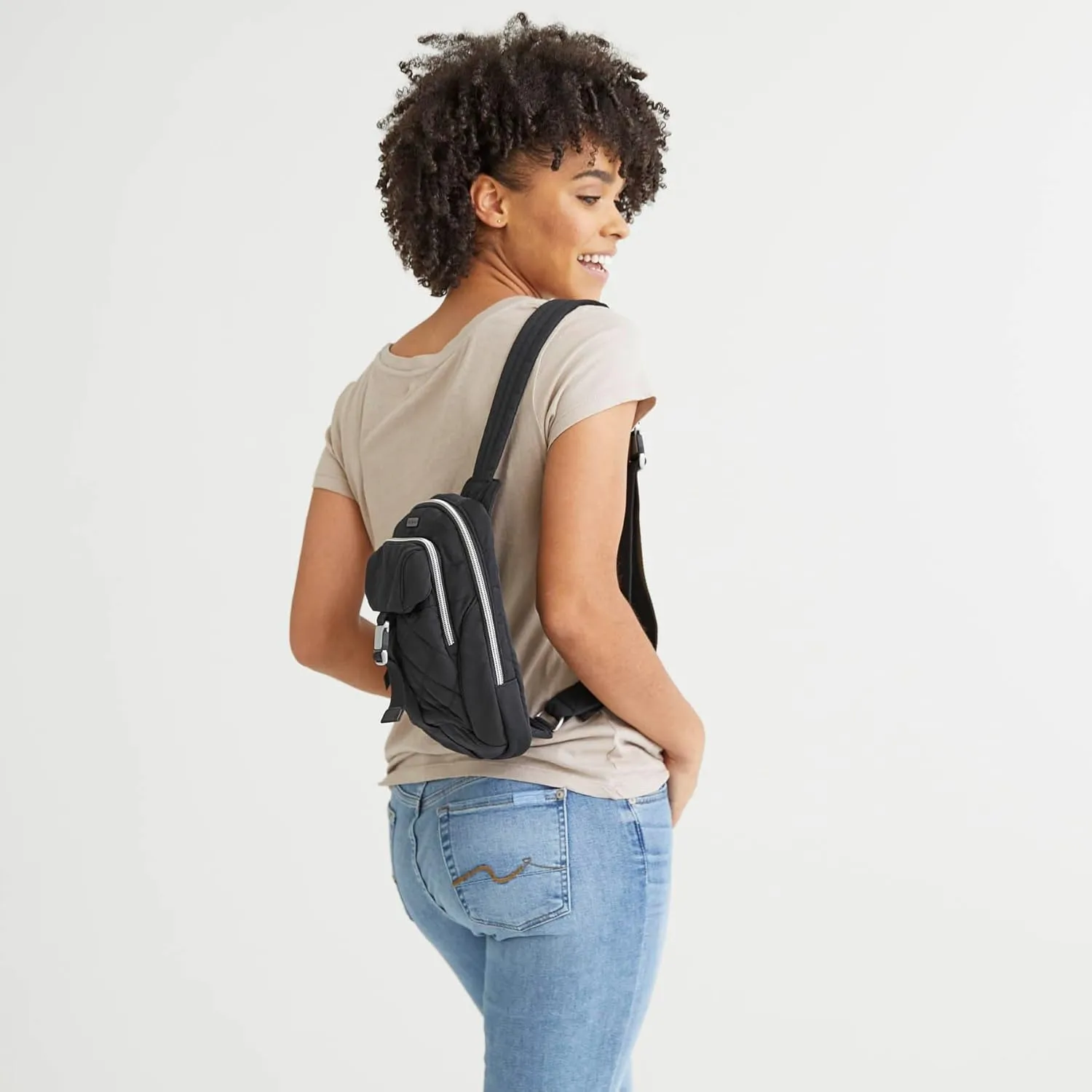 Vera Bradley Women's Performance Twill Utility Sling Backpack, Black, One Size