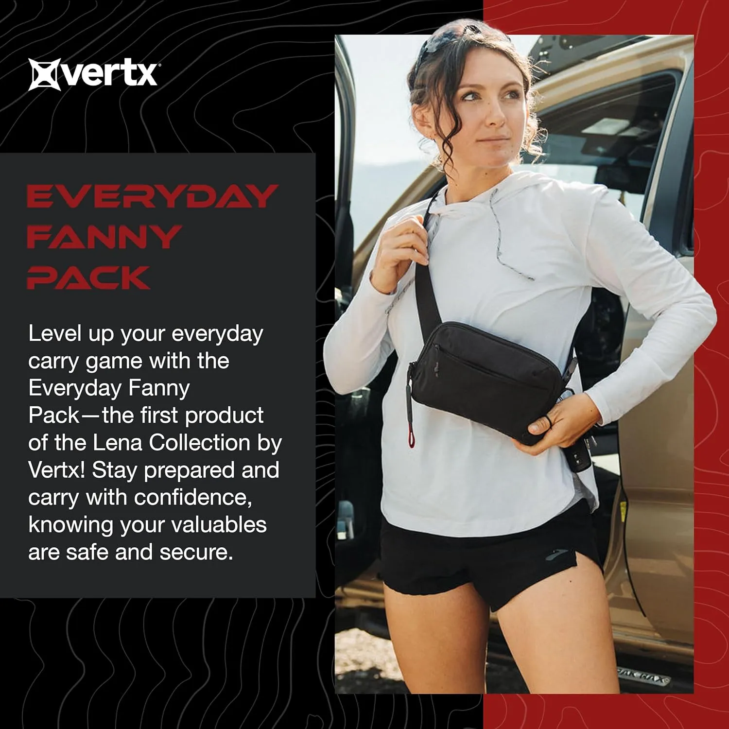 Vertx Everyday Fanny Pack, 2L Tactical Crossbody, Concealed Carry Bag, CCW, EDC, Travel, Work, Lena Miculek Collection
