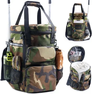 VIGERARI Baseball Bucket Bag- Coach Bag-Expandable Softball Bucket Organizer with Padded Seat