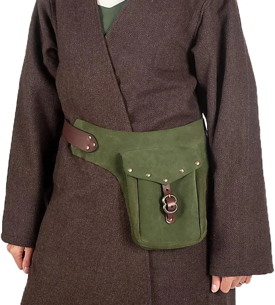 Viking Waist Bag Medieval Retro PU Leather Belt Pouch Renaissance Adjustable Hip Bag for Cosplay Accessories