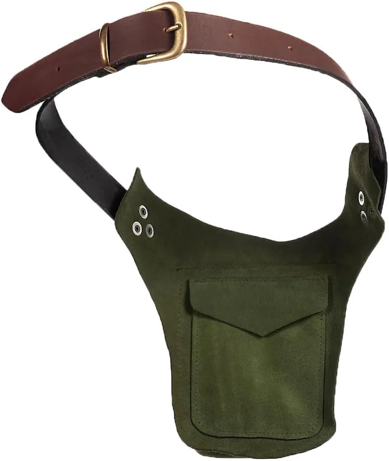 Viking Waist Bag Medieval Retro PU Leather Belt Pouch Renaissance Adjustable Hip Bag for Cosplay Accessories
