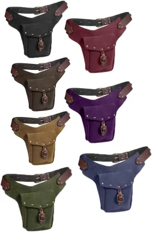 Viking Waist Bag Medieval Retro PU Leather Belt Pouch Renaissance Adjustable Hip Bag for Cosplay Accessories