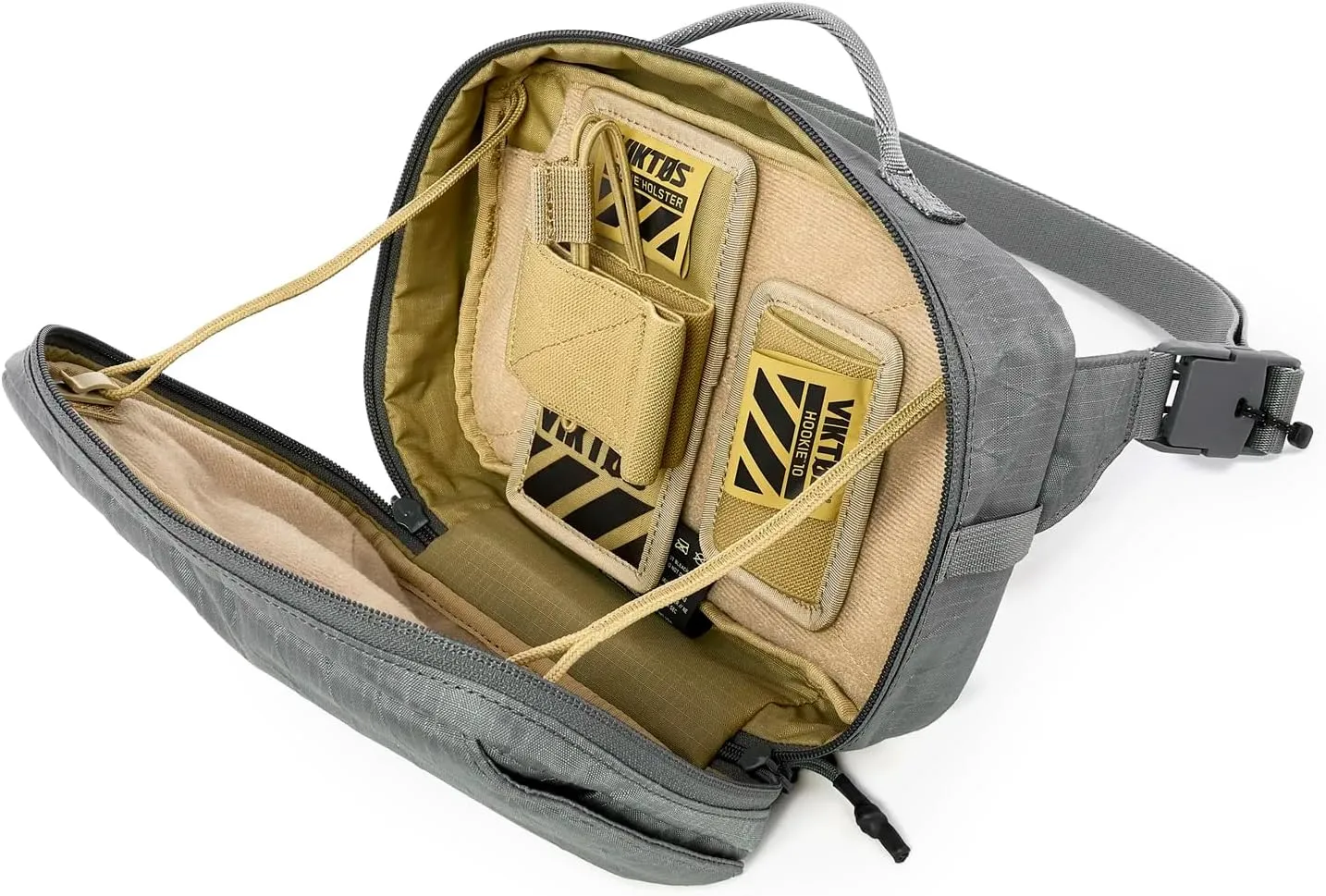 VIKTOS Bag Upscale Hip Pack, Weather-Resistant Tactical Gear Shooting Gun Cross-Body Waist Shoulder Concealed Carry Bag, Universal Hookie Pistol Holster, Hookie 10 Mag/TQ Holster - Greyman