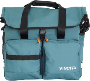 Vincita Voyage Atlas Bag for Brompton Folding Bicycle - With Removable Front Carrier Frame For Brompton Folding Bicycle, Rain Cover, And Should Straps - Brompton Bike Accessories For Rider (Blue)