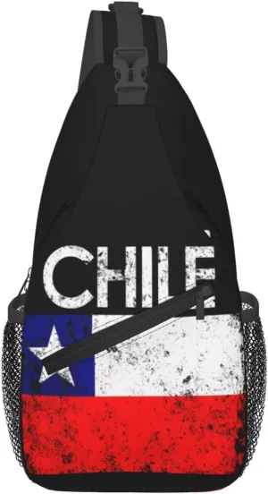 Vintage Chile Chilean Flags Crossbody Bags Sling Backpack Cross Chest Bag Sports Shoulder Bag Gym Fanny Pack Adjustable Cycling Daypack Diagonally Rucksack for Running