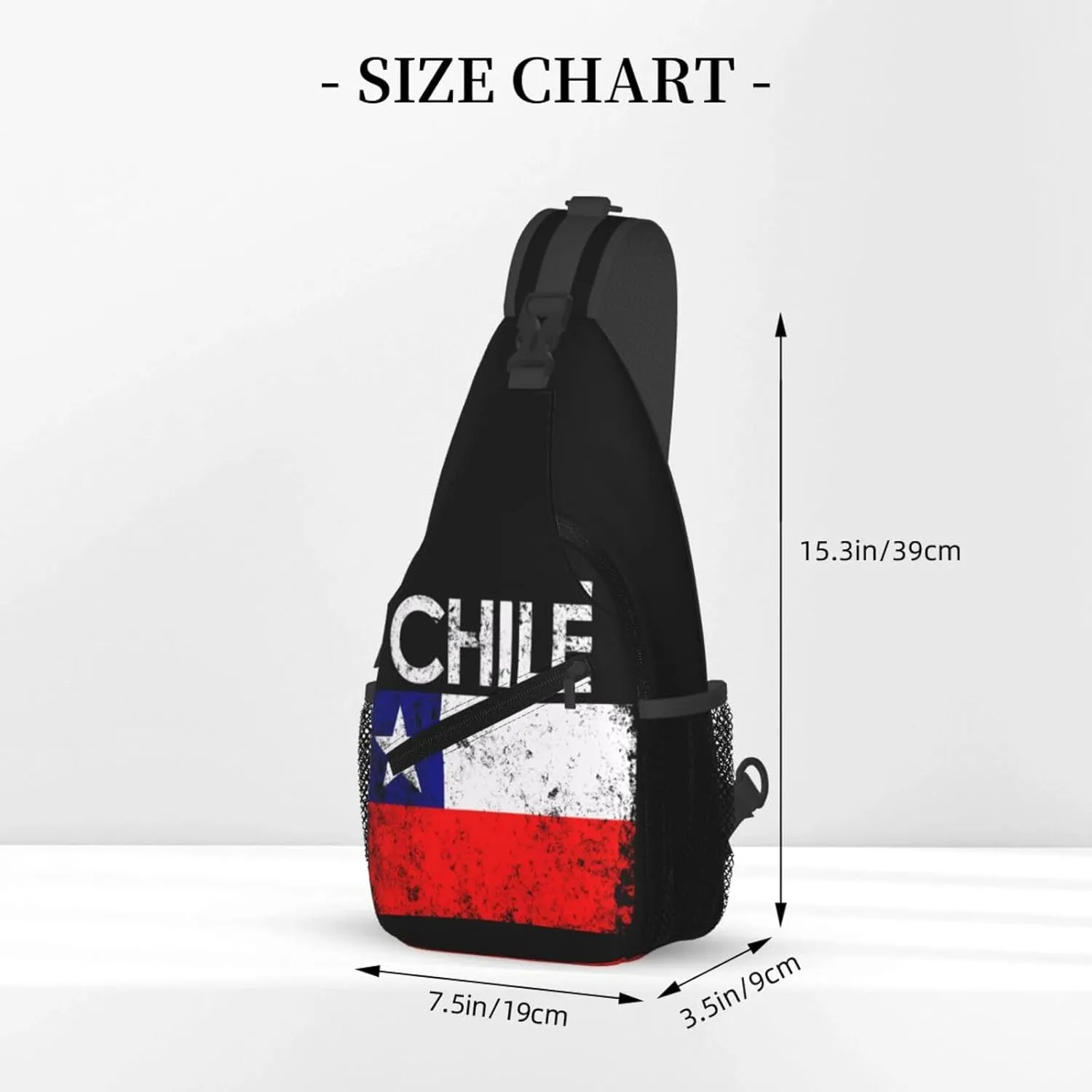 Vintage Chile Chilean Flags Crossbody Bags Sling Backpack Cross Chest Bag Sports Shoulder Bag Gym Fanny Pack Adjustable Cycling Daypack Diagonally Rucksack for Running