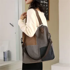 Vintage Patchwork Cross Body Shoulder Purse Bag Tote For Women Women's Contrast Large Capacity Canvas Handbag