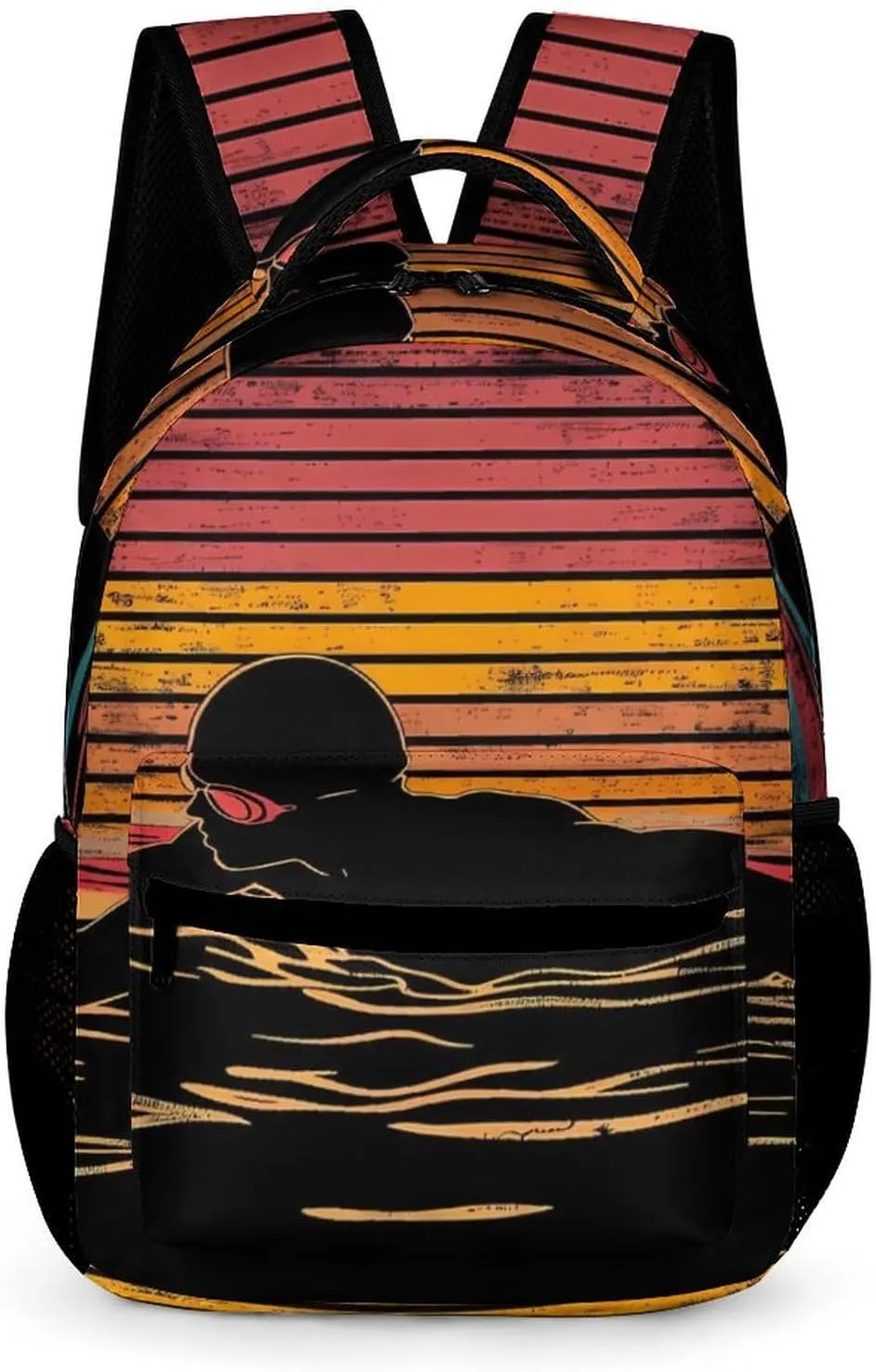 Vintage Swim Swimmer Swimming 80s Unisex Small Backpack Lightweight Shoulder Bag Travel Daypack