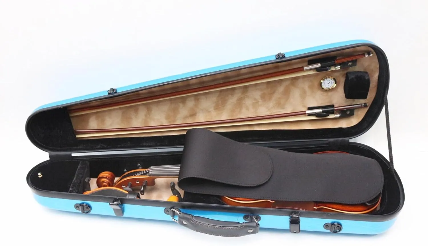 Violin Case 4/4 Full Size Hard Shell Waterproof Violin Box Surface texture design travel case (#Blue)