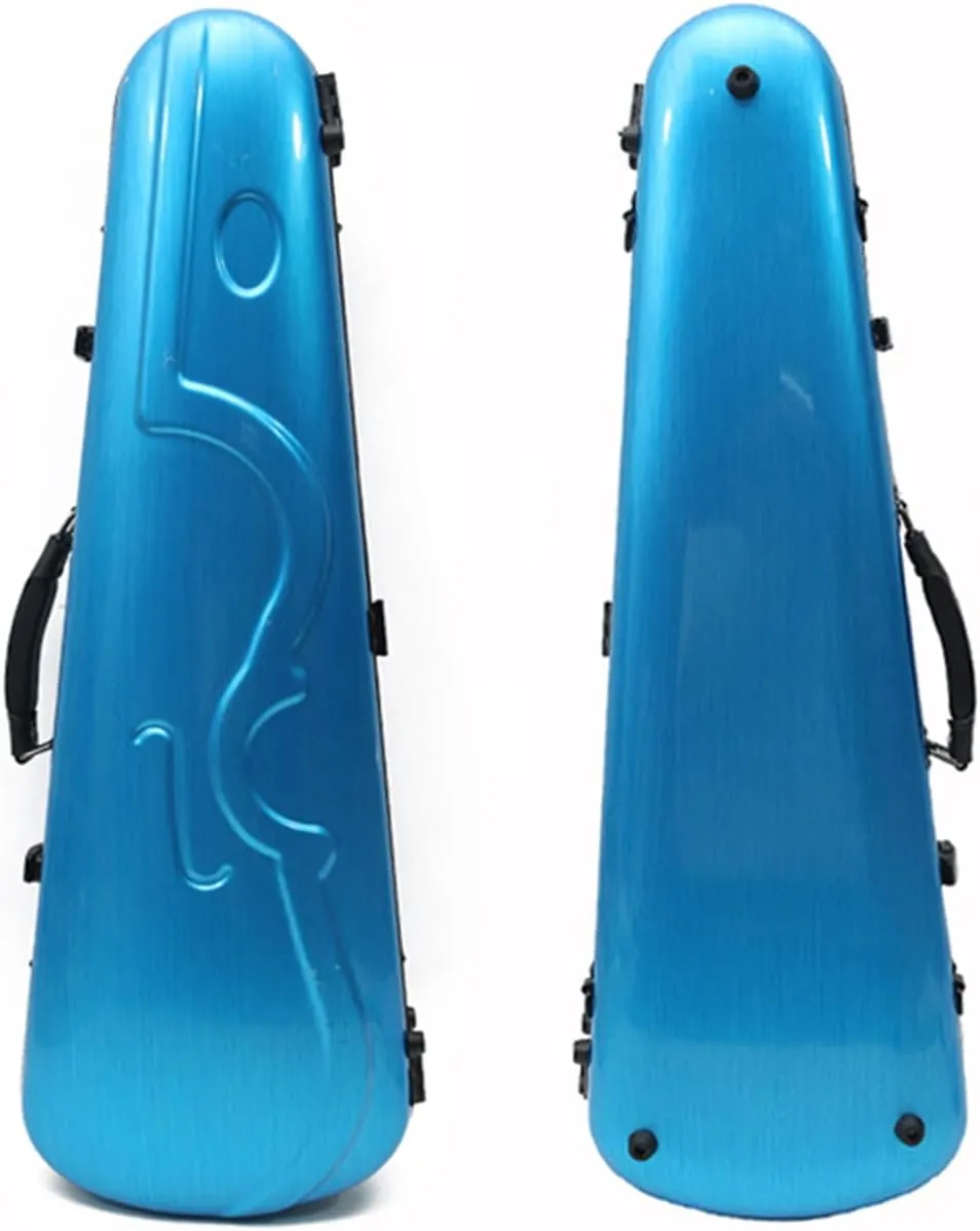 Violin Case 4/4 Full Size Hard Shell Waterproof Violin Box Surface texture design travel case (#Blue)