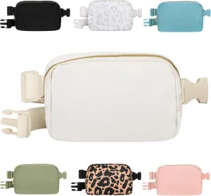 VKIOIP Unisex Fanny Pack Waist Belt Bag with Adjustable Strap,Hands Free Crossbody Fanny Bag with Zipper for Woman and Man,for Hiking,Running,Sports Gifts(Beige)