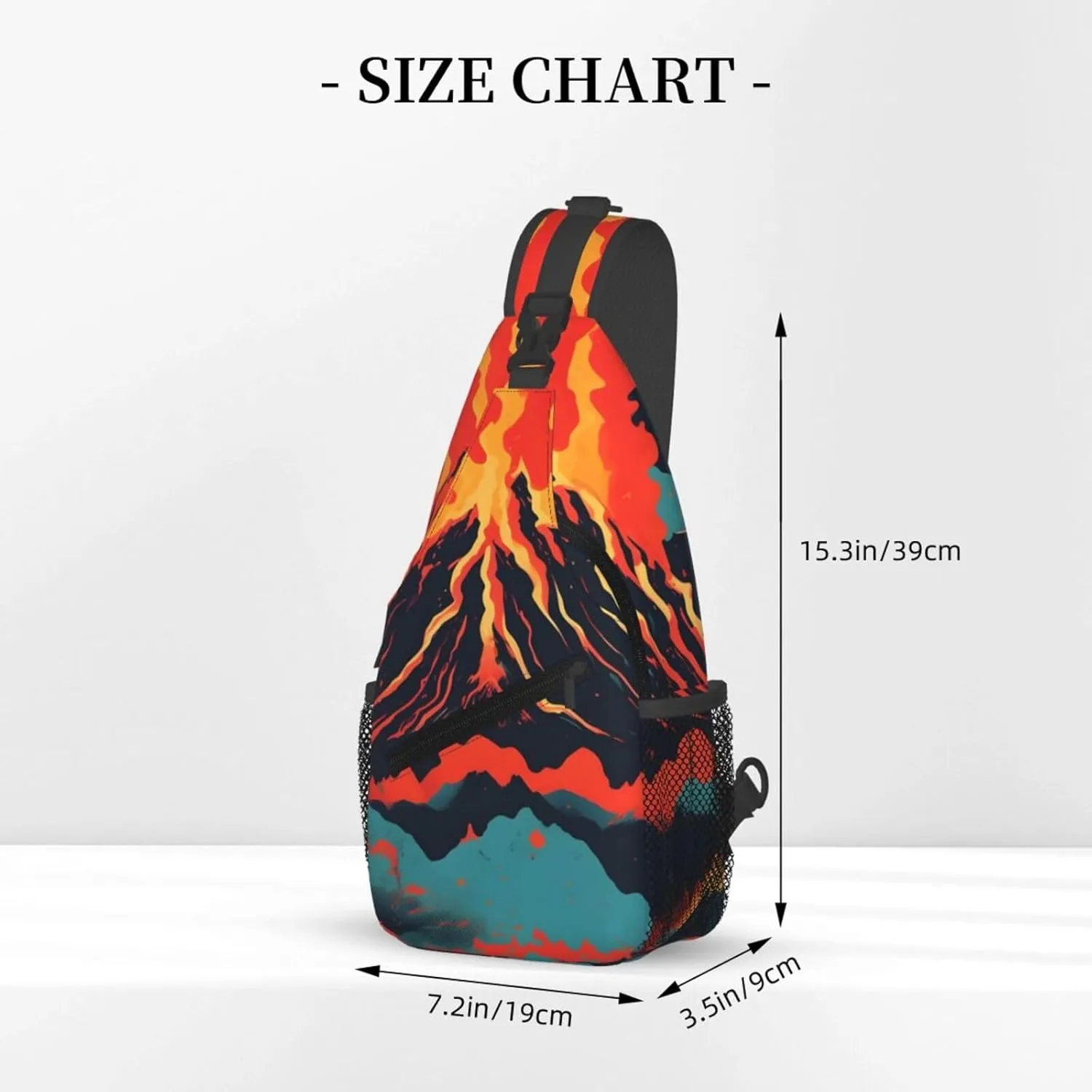Volcano Crossbody Chest Bag Lightweight Sling Daypackstravel Hiking Cycling For Men Women