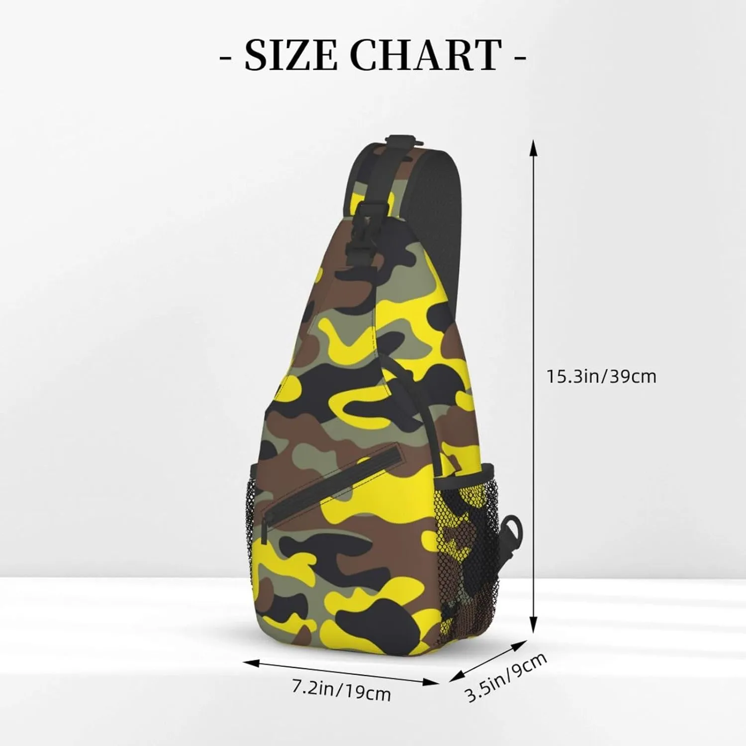 VOOHDDY Fashion Yellow Brown Camo Sling Bag For Women Men Travel Hiking Backpack Crossbody Shoulder Chest Bags Casual Daypack Sport