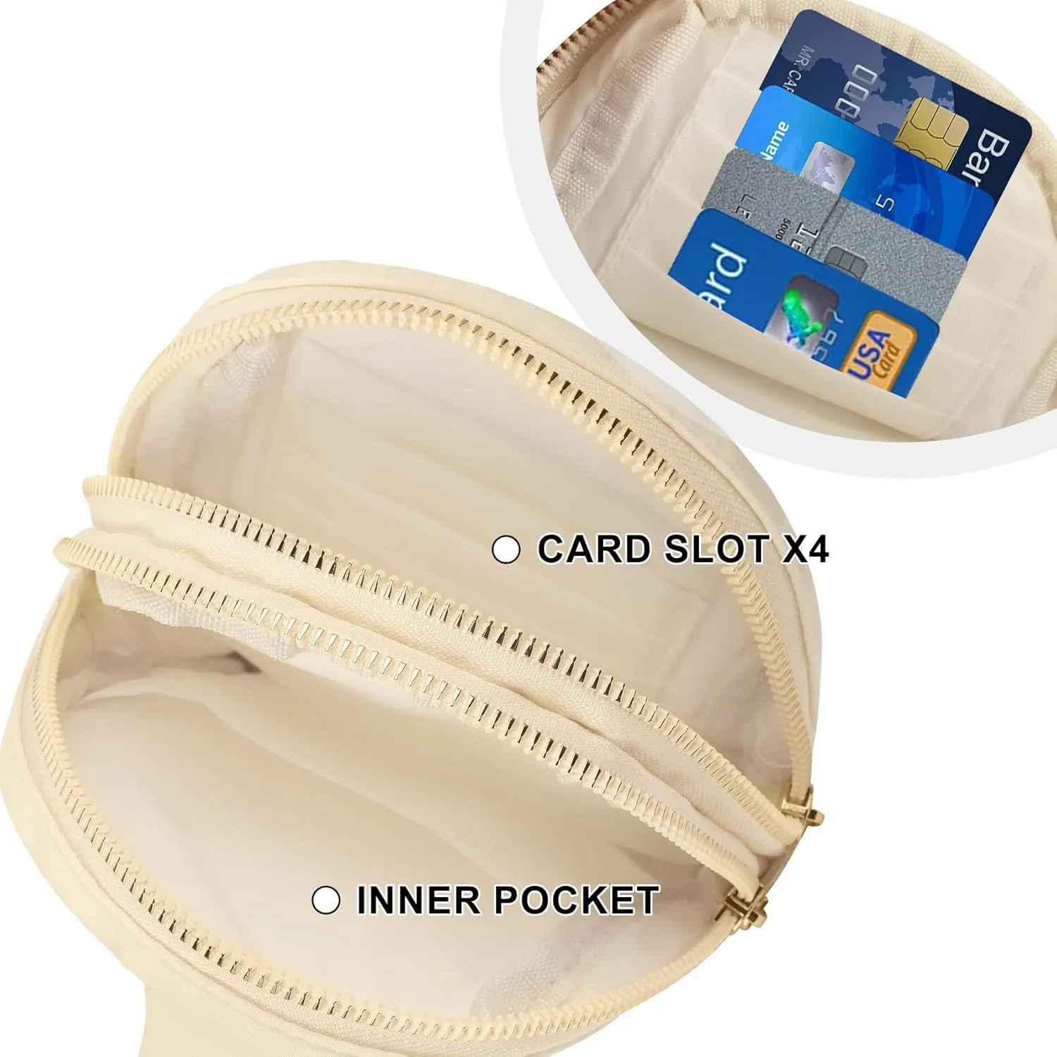 VOROLO Sling Bag Sling Chest Bag with Two Parallel Zipper and Ajustable Strap Fashion Sling Pack Khaki