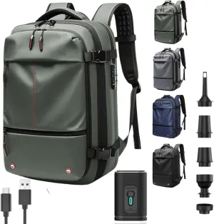 Voyage Vac Backpack with Air Pump, Expandable Multifunctional Large Capacity Backpack,60L Expandable Waterproof (ArmyGreen)