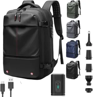 Voyage Vac Backpack with Air Pump, Expandable Multifunctional Large Capacity Backpack,60L Expandable Waterproof (Black)