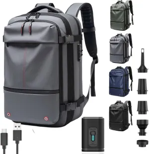 Voyage Vac Backpack with Air Pump, Expandable Multifunctional Large Capacity Backpack,60L Expandable Waterproof (Grey)